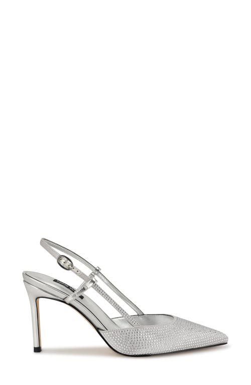 Shop Nine West Rumer Slingback Pointed Toe Pump In Silver