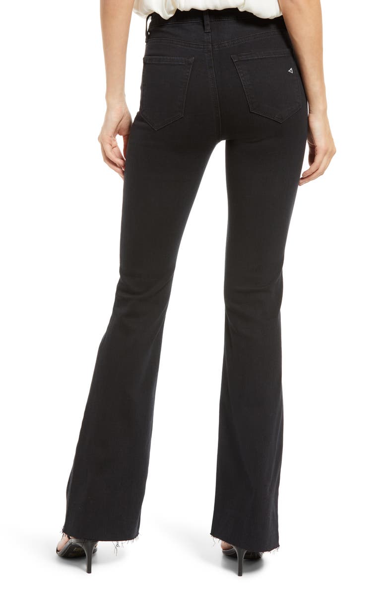 HIDDEN JEANS High Waist Raw Hem Flare Jeans | Nordstrom