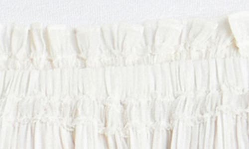 English Factory Shirred Chiffon T-shirt Dress In White/ Ivory