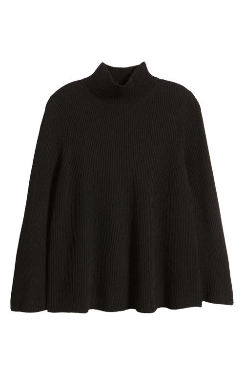 Shop Anne Klein Mock Neck Rib Sweater In Anne Black