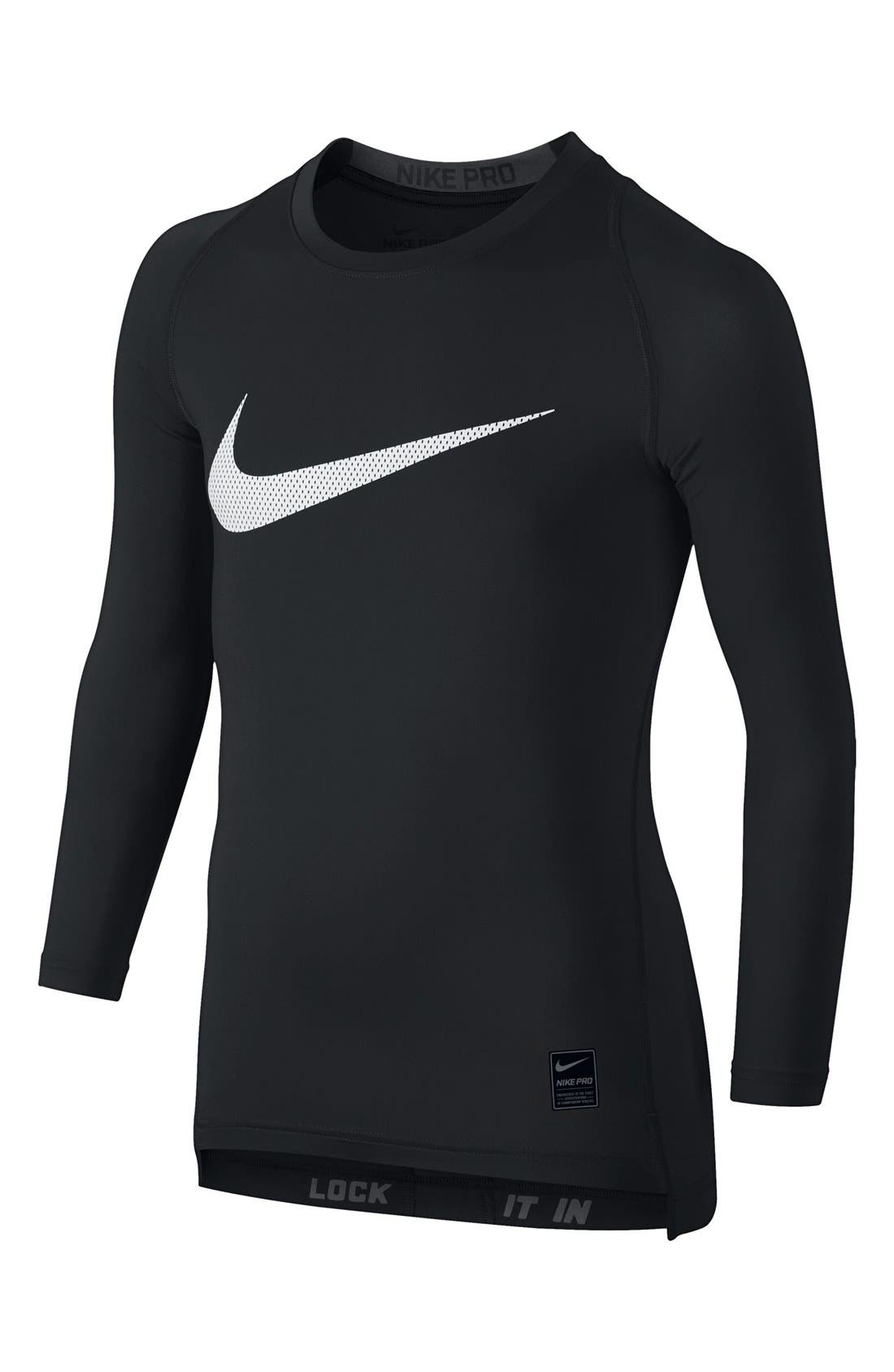 Nike 'Pro Combat Hypercool Compression HBR' Long Sleeve TShirt (Little