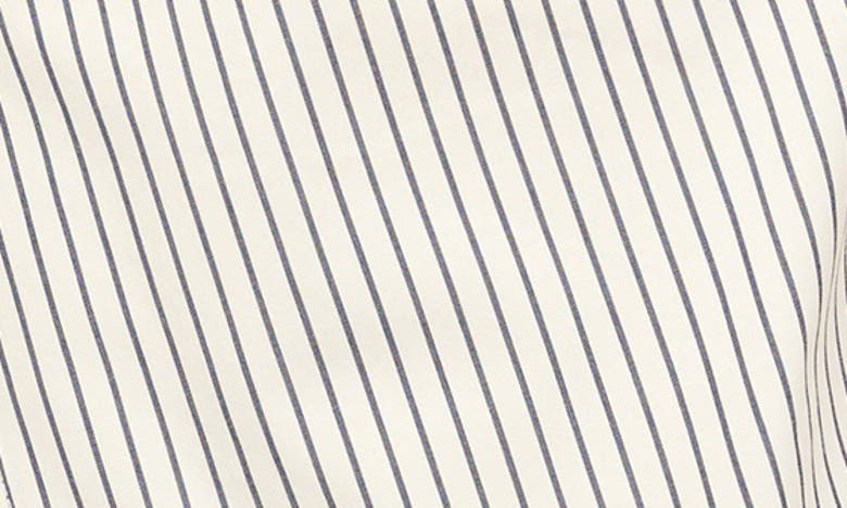 Shop Staud Asymmetric Cowl Neck Sleeveless Top In Ivory Micro Stripe