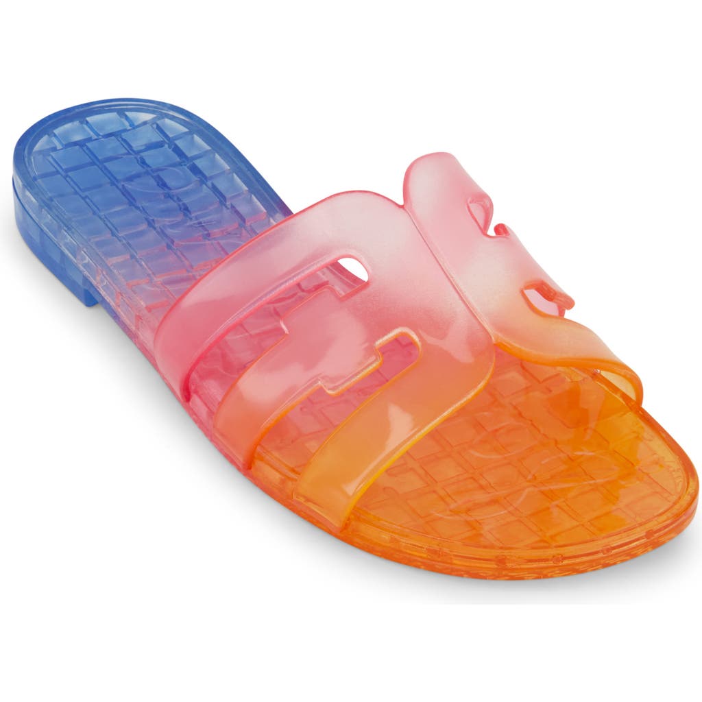 Sam Edelman Kids' Bay Jelly Slide Sandal In Blue/pink/orange