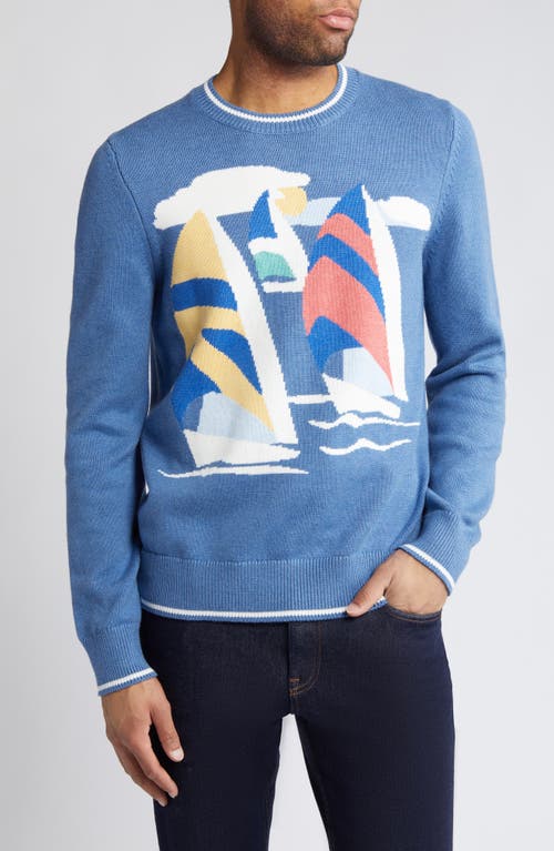Brooks Brothers Archive Sailboat Crewneck Sweater in Navy Multi at Nordstrom, Size X-Large