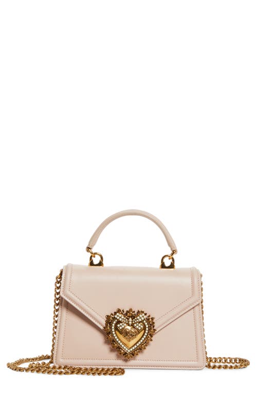 Mini Devotion Leather Top Handle Bag in Powder Pink