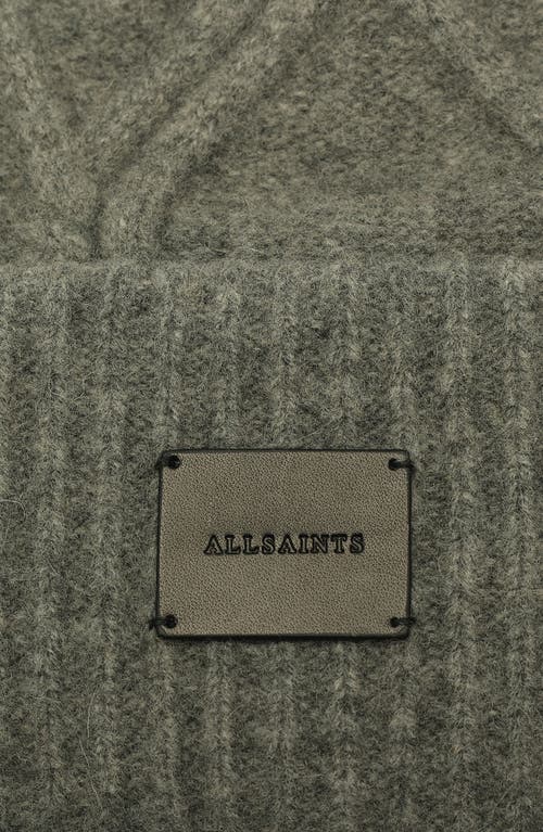ALLSAINTS ALLSAINTS BRUSHED WOOL CABLE BEANIE 