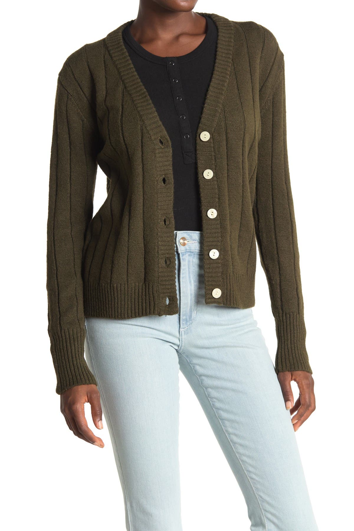 v neck button cardigan