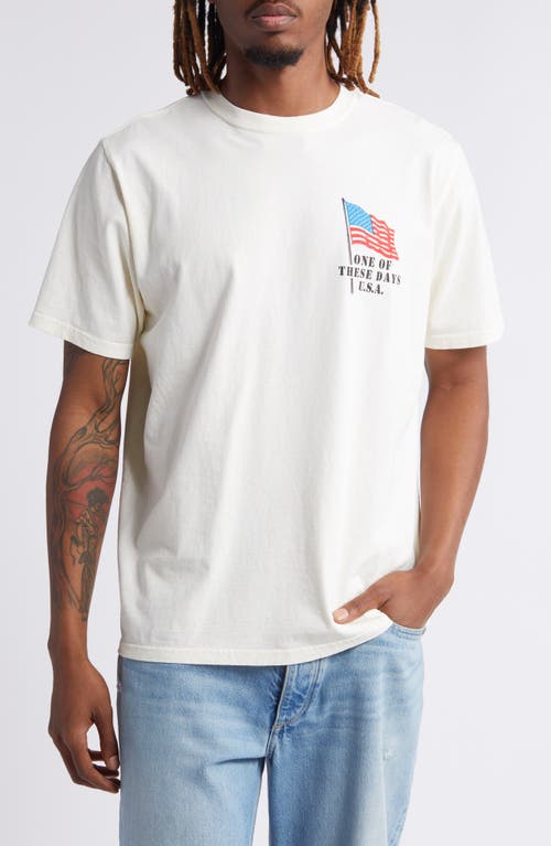American Flag Cowboy Long Sleeve Graphic T-Shirt in Bone