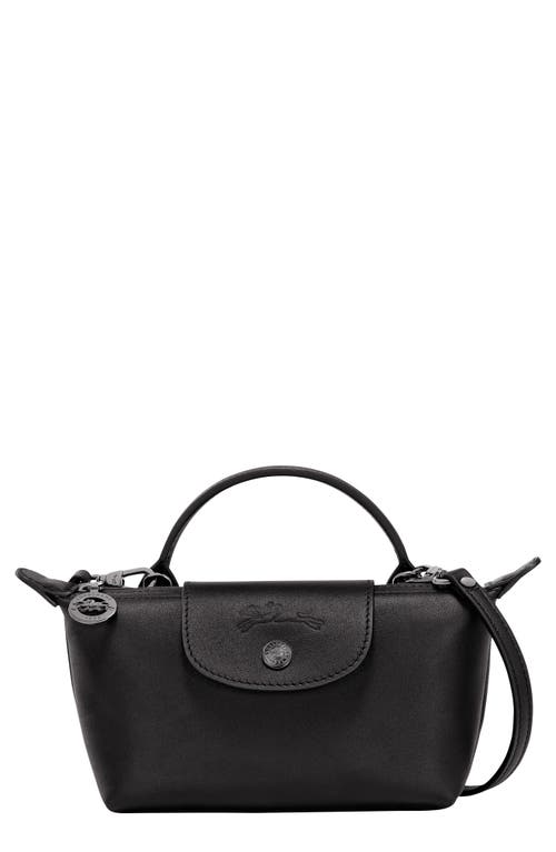 Shop Longchamp Extra Small Le Pliage Xtra Leather Clutch In Black