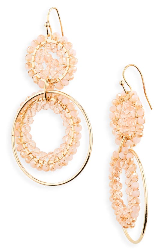 Tasha Beaded Circle Drop Earrings In Gold
