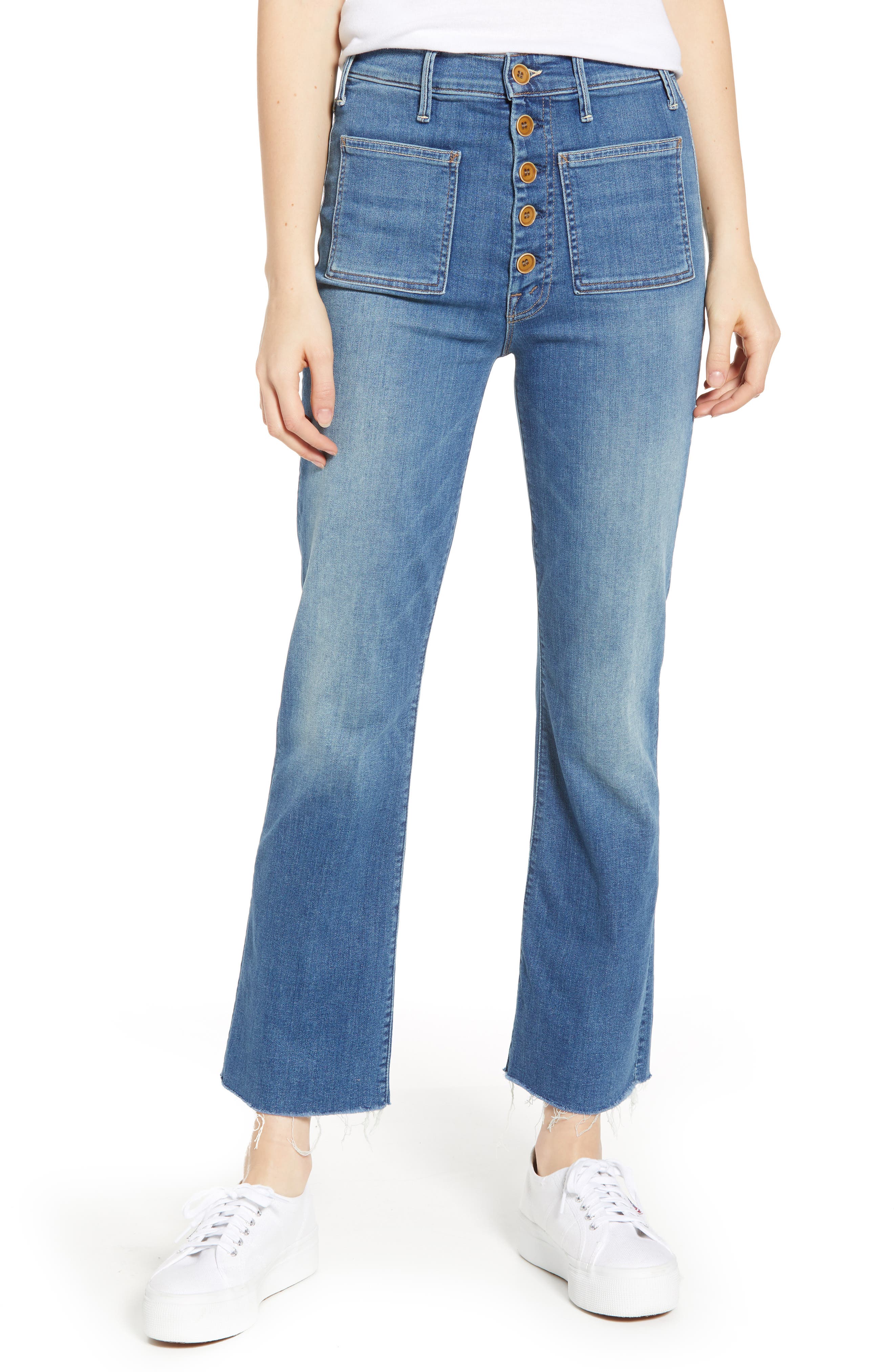mother patch pocket jeans