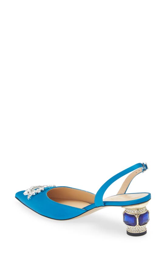 Shop Nalebe Aurum Embellished Slingback Pointed Toe Pump In Light Blue