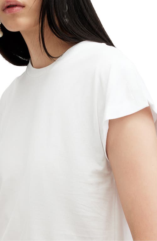 Shop Allsaints Rue Slit Sleeve Cotton T-shirt In Optic White