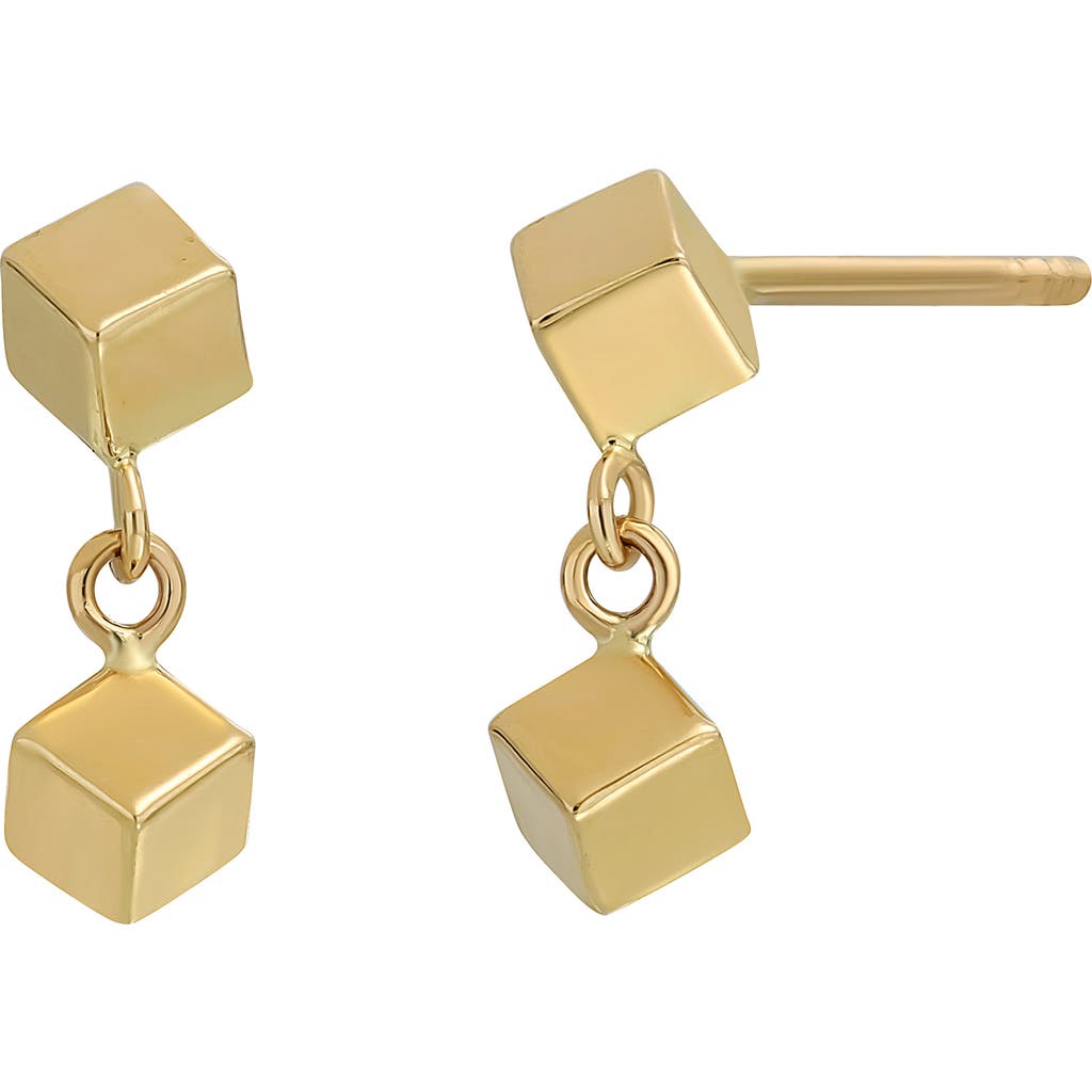 Bony Levy 14k Gold Cube Drop Earrings In 14k Yellow Gold