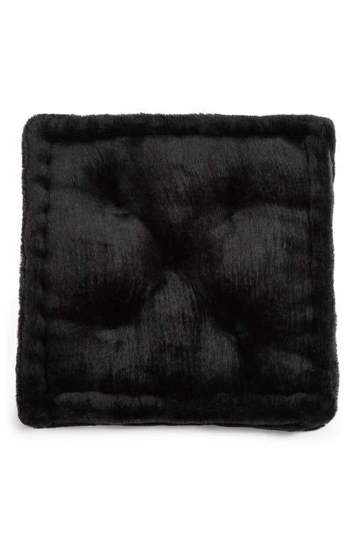 Apparis Claudia Faux Fur Square Floor Pillow in Noir at Nordstrom