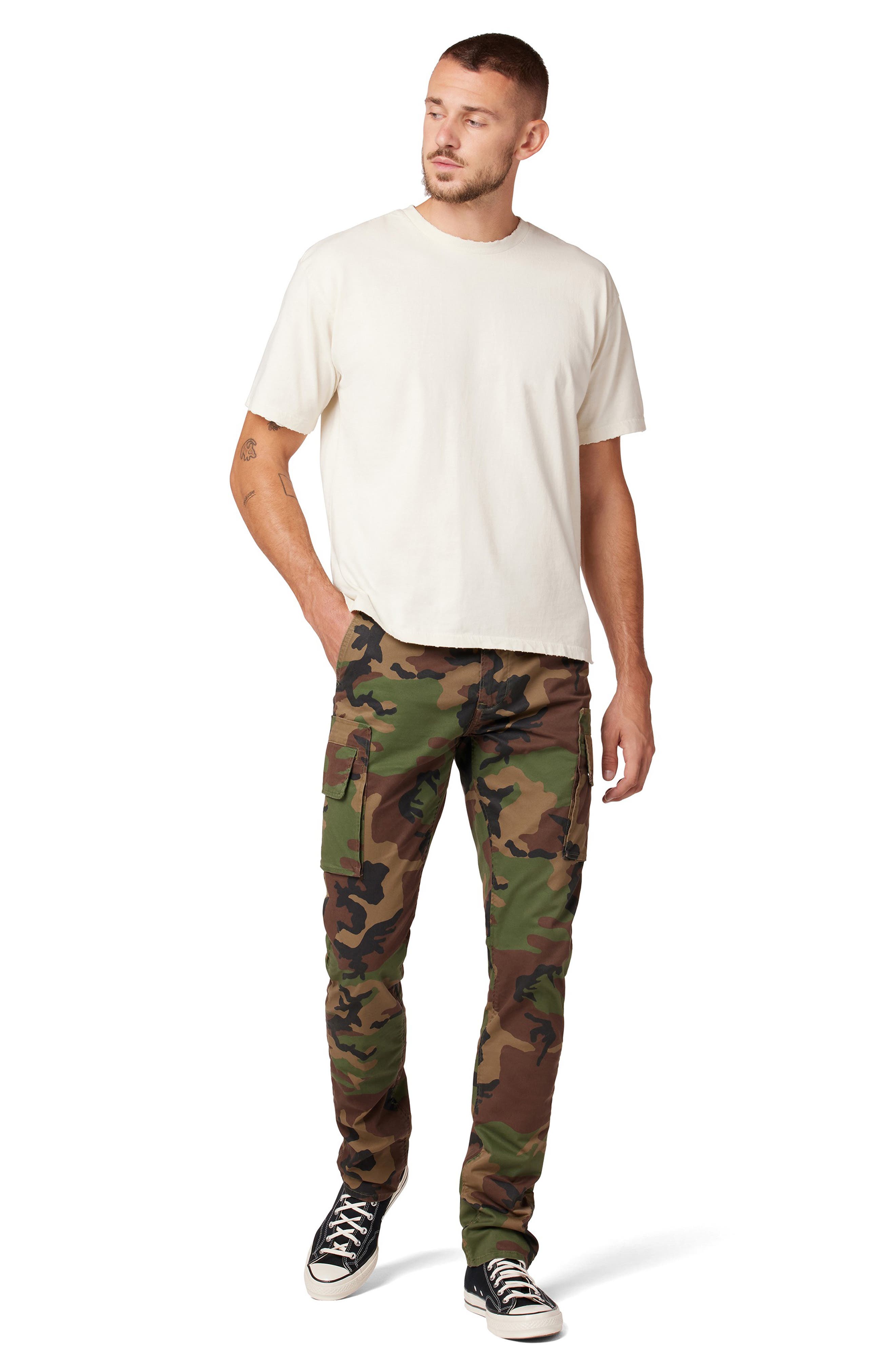 mens slim camo cargo pants