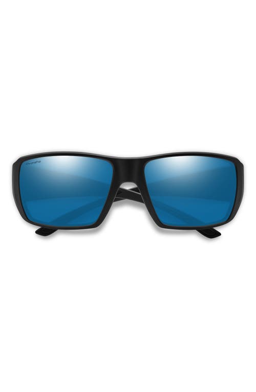 Guides Choice XL 63mm ChromaPop Polarized Oversize Square Sunglasses in Matte Black /Glass Blue