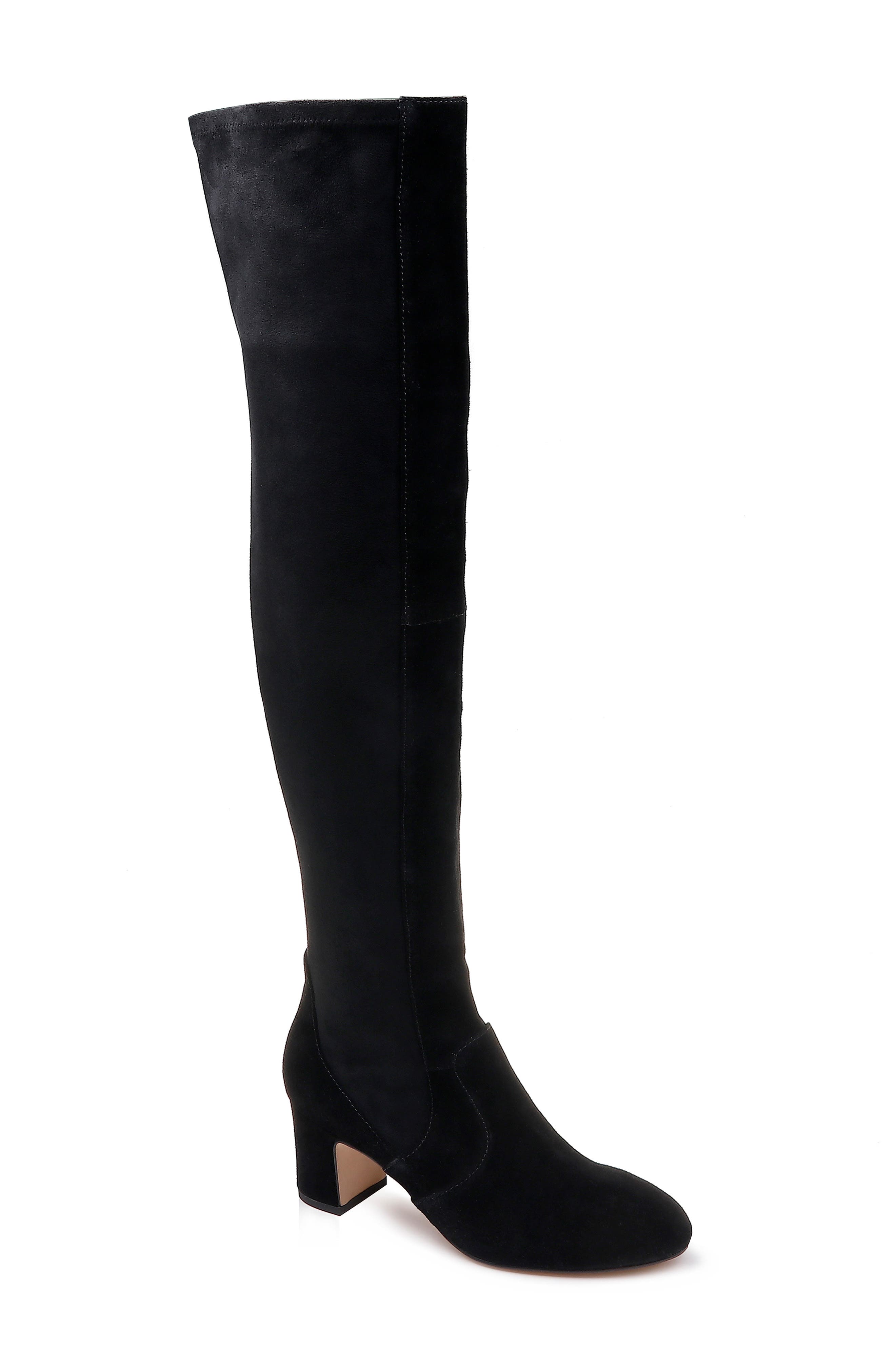 over the knee boots stretch back