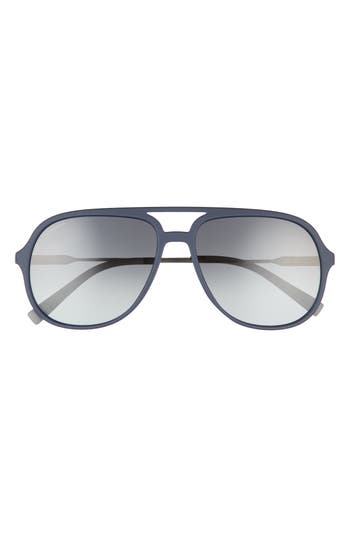 Ferragamo Lifestyle 60mm Aviator Sunglasses In Blue/blue Gradient