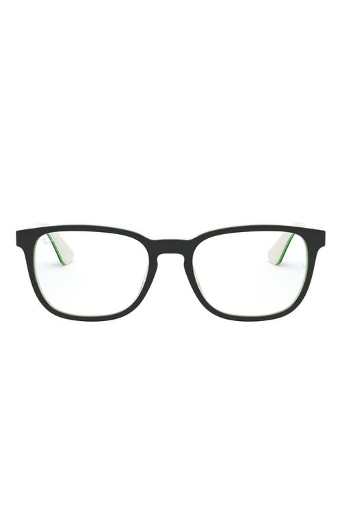 Ray-Ban Kids' 48mm Square Optical Glasses in Black Green at Nordstrom