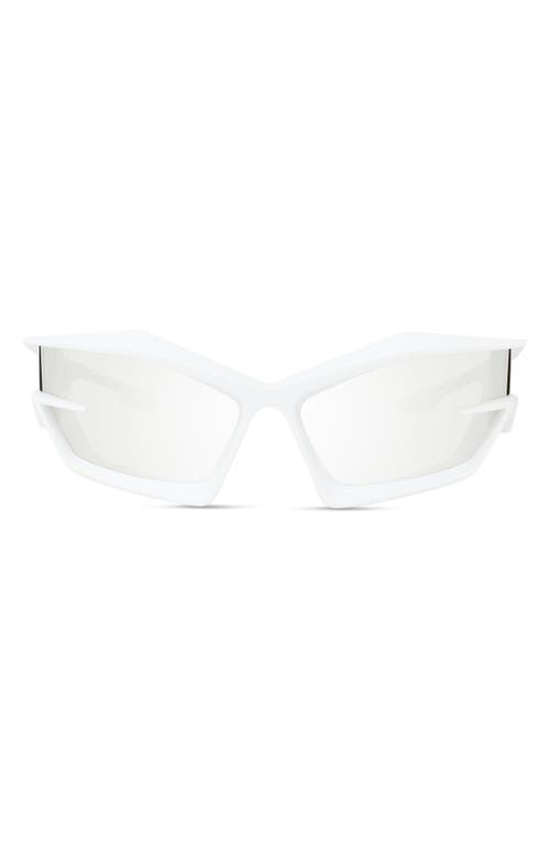 Givenchy Geometric Sunglasses in White /Smoke Mirror at Nordstrom