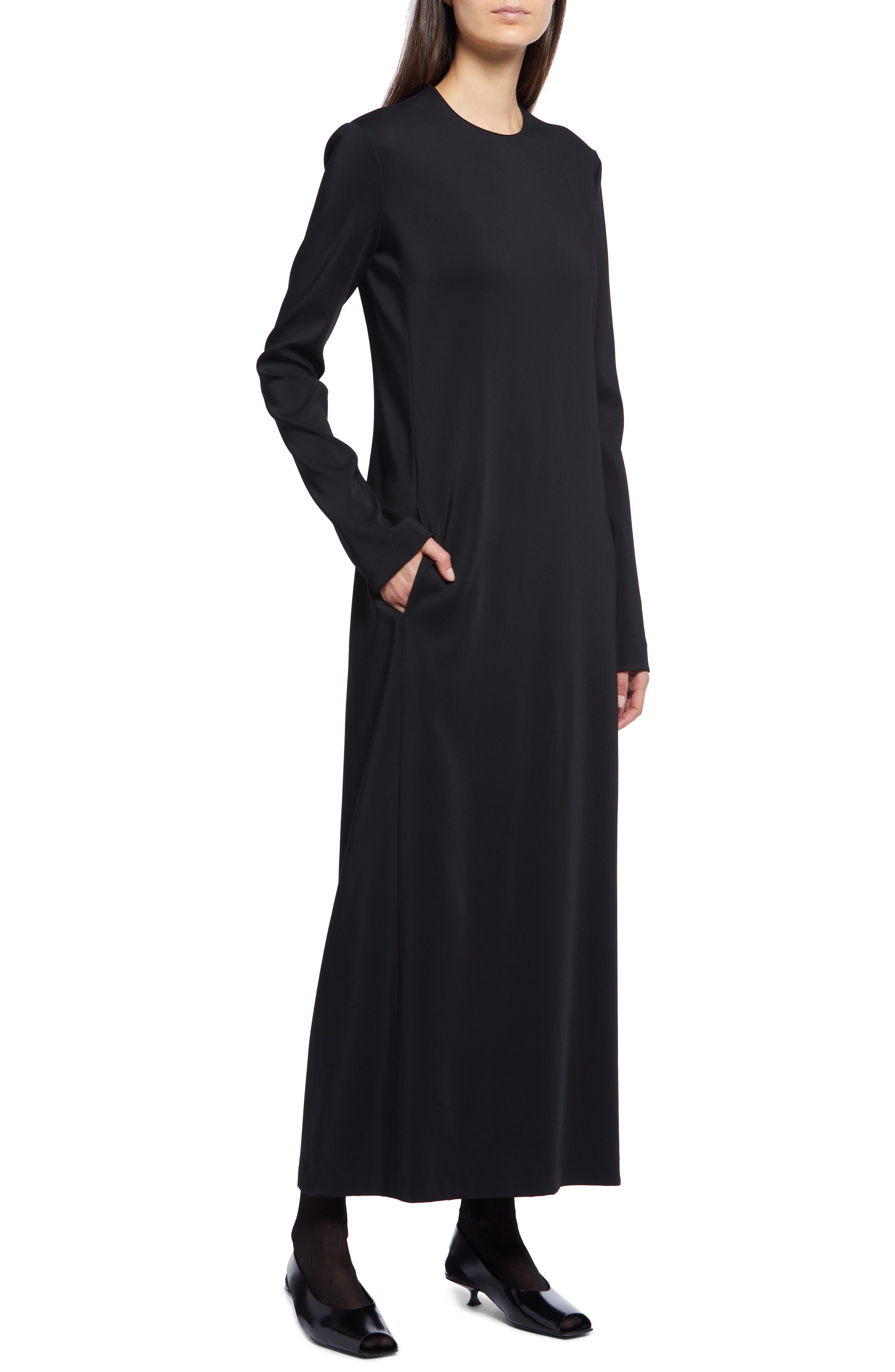 long sleeve column dress