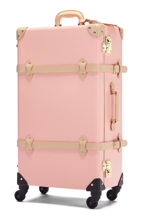 Pink designer online luggage