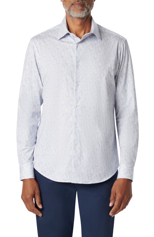 Bugatchi James OoohCotton Abstract Print Button-Up Shirt Stone at Nordstrom,