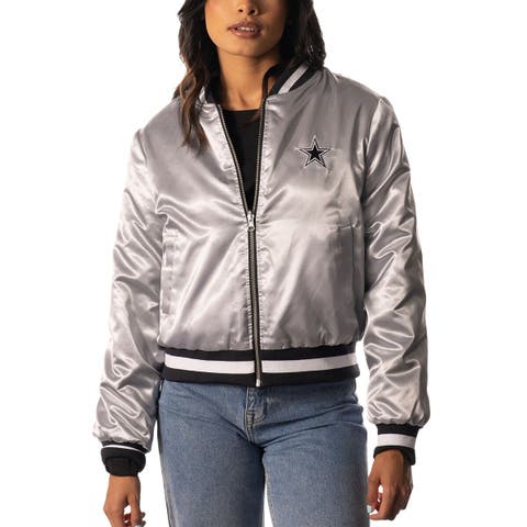 Wild Collective Women's Steelers Faux Leather Bomber Jacket