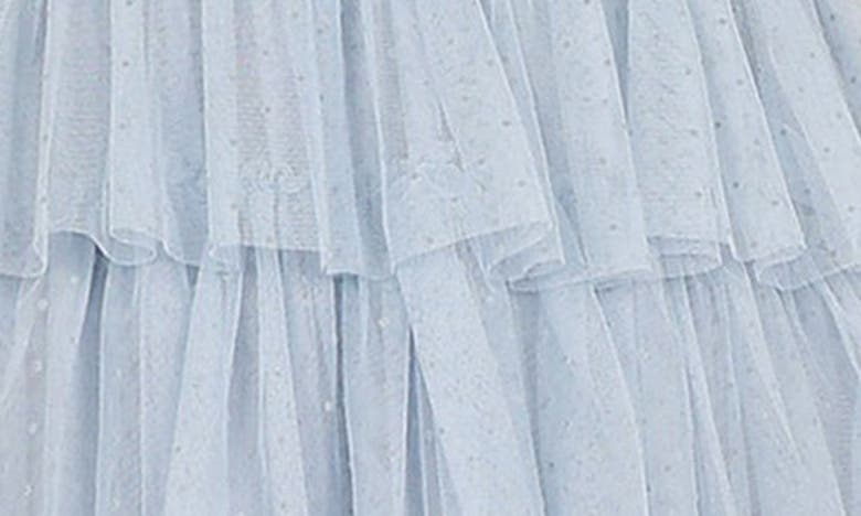 Shop Petal And Pup Petal & Pup Belle Swiss Dot Tulle Tiered Maxi Dress In Blue