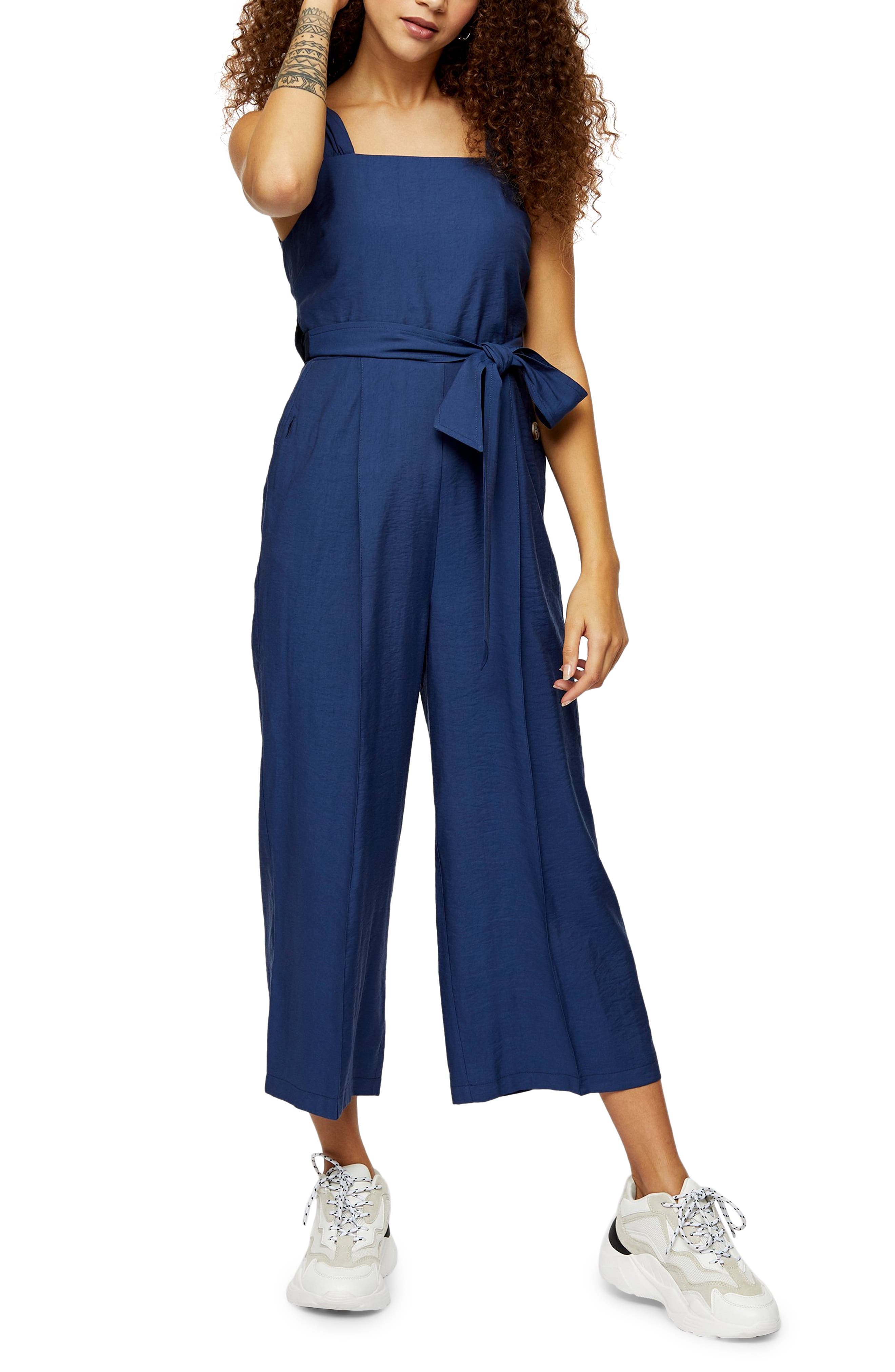 topshop navy jumpsuit