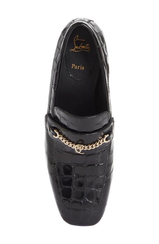 Shop Christian Louboutin Mj Croc Embossed Loafer In Black