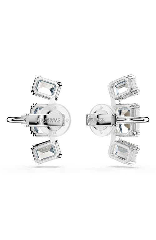 Shop Swarovski Millenia Crystal Clip-on Earrings In White/silver