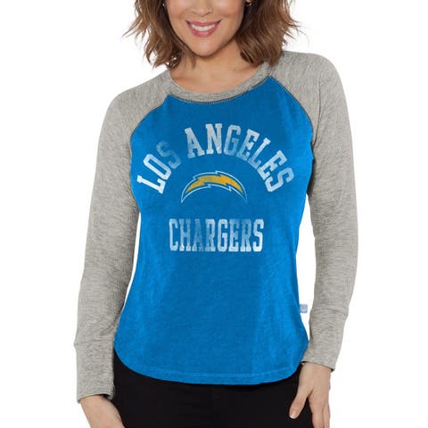 Women's Antigua Navy/White Los Angeles Rams Play Long Sleeve T-Shirt