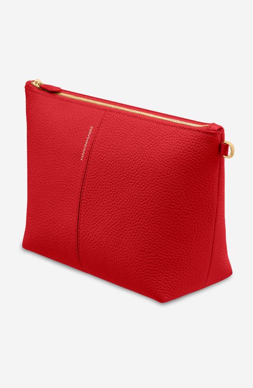 Shop Maison De Sabre Maison De Sabré Medium Leather Flaire Pouch In Pomegranate Red