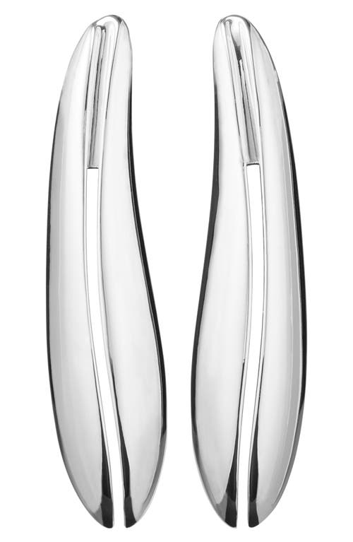 Tory Burch Elongated Wave Drop Clip-On Earrings in Light Silver at Nordstrom