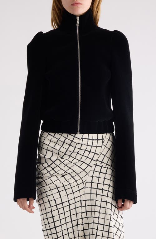 Shop Dries Van Noten Vuras Puff Shoulder Velvet Jacket In Black