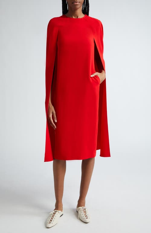 Shop Stella Mccartney Stretch Crepe Cape Dress In 6527 - Lipstick Red