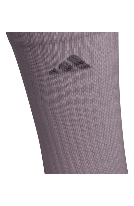 Shop Adidas Originals 6-pack Athletic Cushion Crew Socks In Purple/ Onix Grey/ White