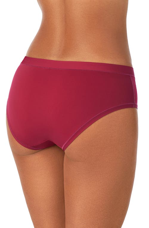 Shop Dkny Litewear Active Comfort Hipster Panties In Garnet