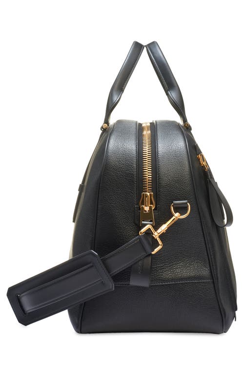 Shop Tom Ford Buckley Leather Duffle Bag In Black