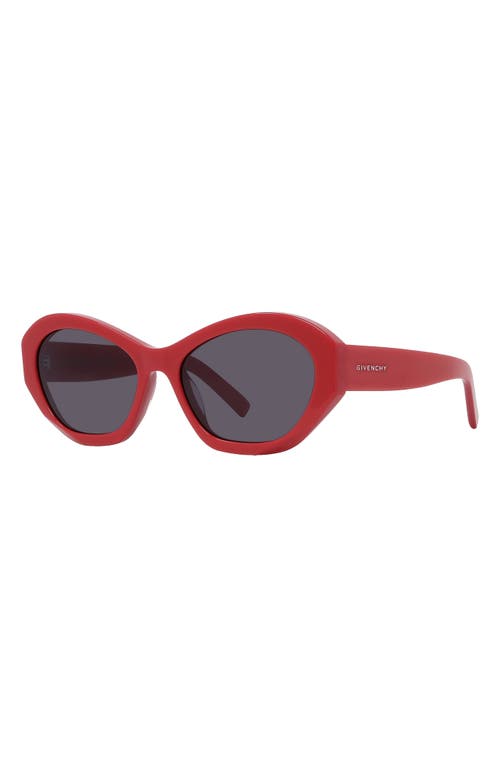 Shop Givenchy Gv Day 57mm Cat Eye Sunglasses In Shiny Red/smoke