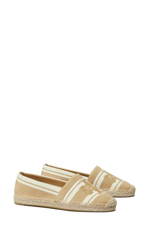 Tory Burch Double T Jacquard Espadrille In Cammello/ash
