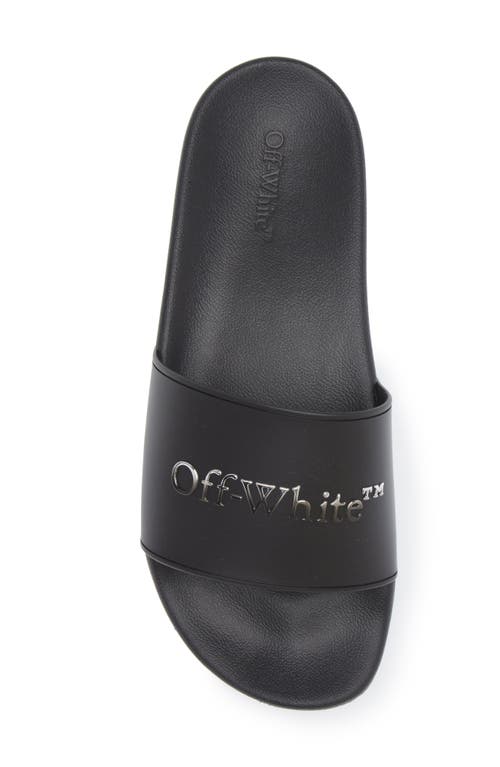 Off-white Bookish Gradient Slide Sandal In Black - Silver