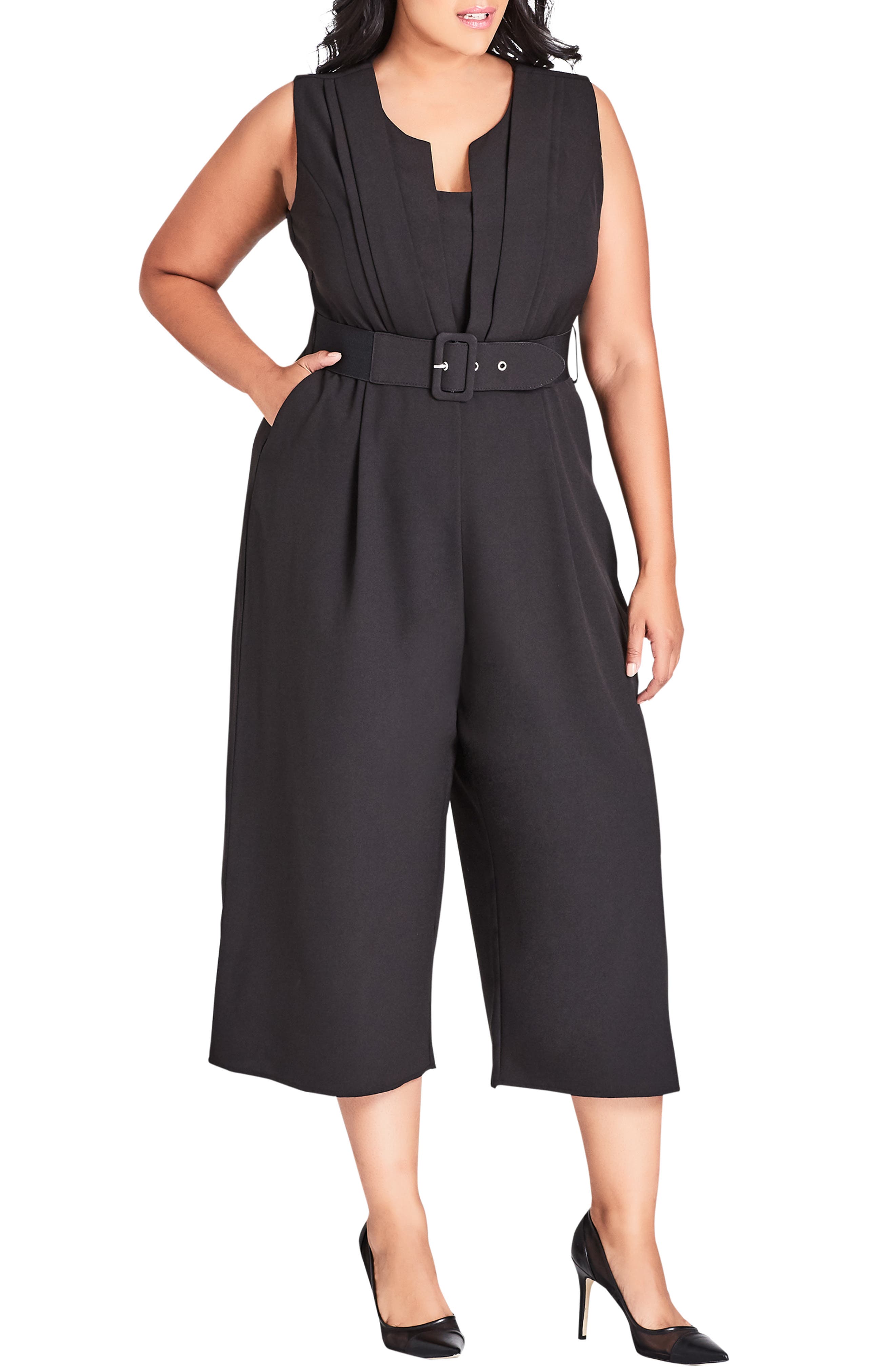 City Chic Veronica Crop Jumpsuit (Plus Size) Nordstrom