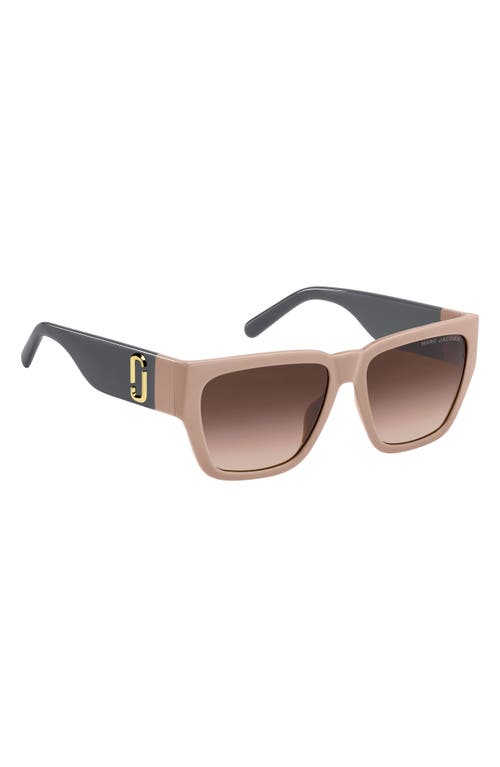 Marc Jacobs 57mm Gradient Square Sunglasses In Beige Grey/brown Gradient