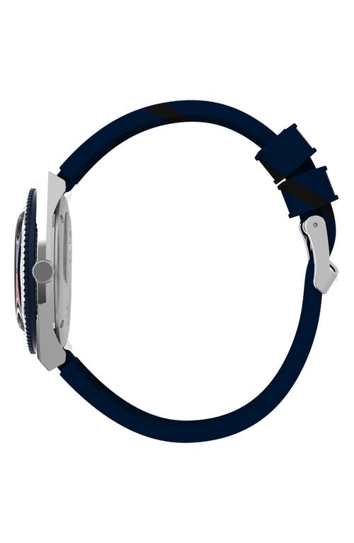 Timex ® Q  Silicone Strap Watch, 38mm In Silver/blue/blue