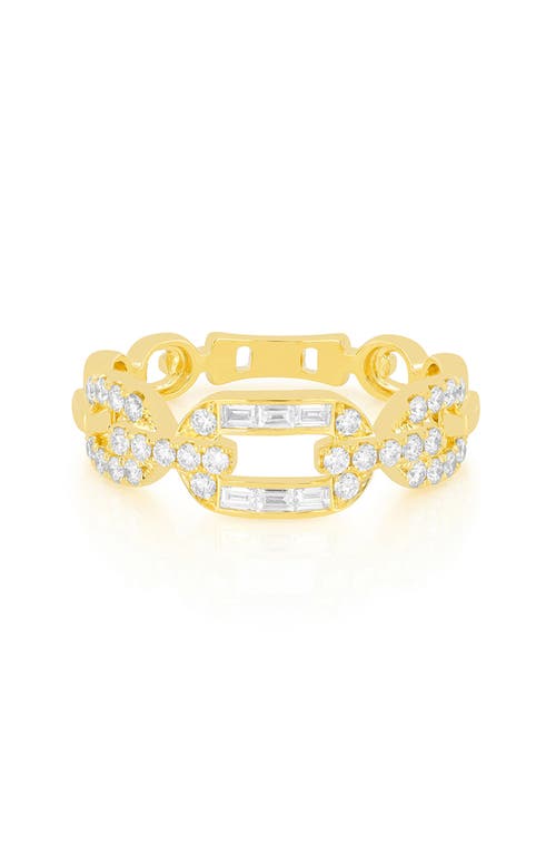 Ef Collection Diamond Chain Ring In Yellow Gold