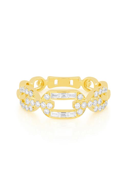 Shop Ef Collection Diamond Chain Ring In Yellow Gold