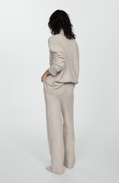 Shop Mango Wide Leg Knit Pants In Light/pastel Brown